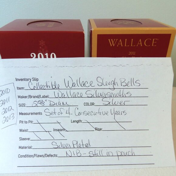 Wallace Silversmiths Collectible Annual Silverplated Sleigh Bells set of 4-Conse - Picture 2 of 12